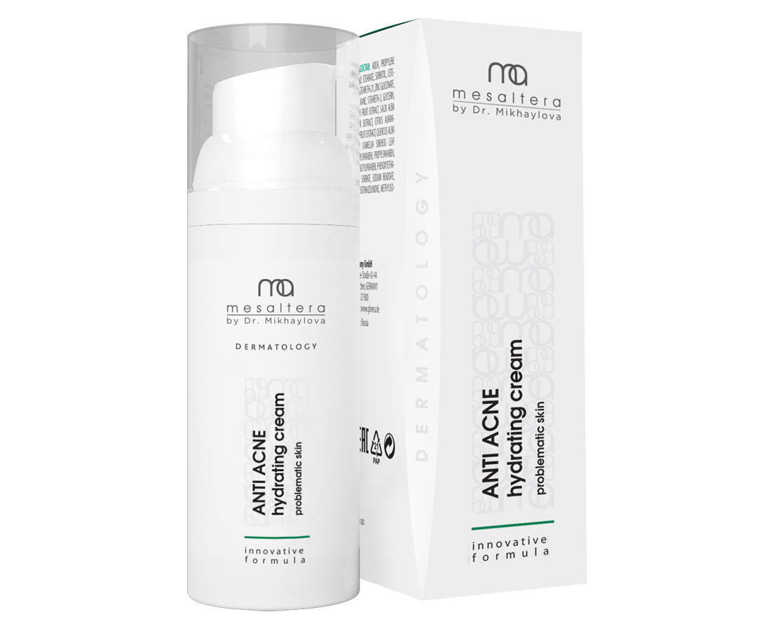 Mesaltera By dr. Mickhaylova ANTI ACNE HYDRATING CREAM УВЛАЖНЯЮЩИЙ КРЕМ ДЛЯ ПРОБЛЕМНОЙ И ЖИРНОЙ КОЖИ, 50мл