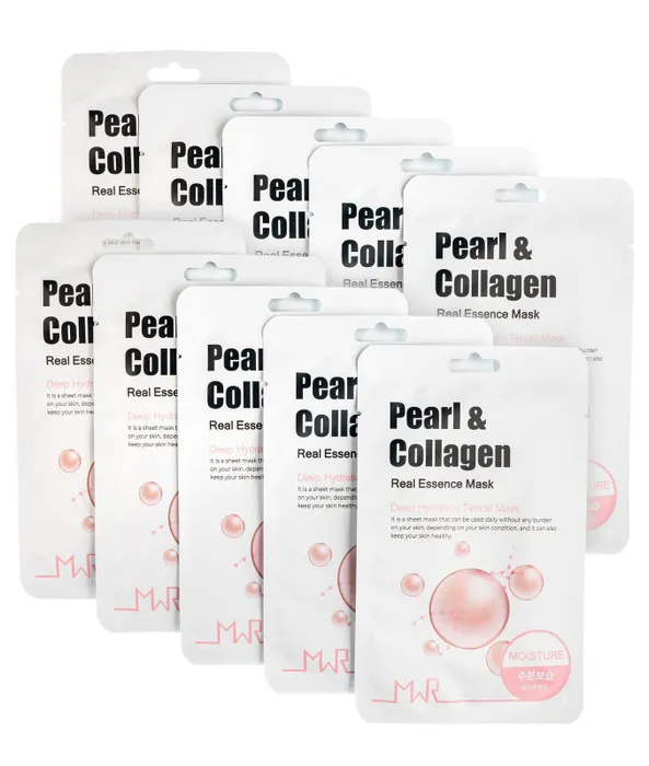 MWR Pearl & Collagen Sheet Mask тканевые омолаживающая  маска для лица с экстрактом жемчуга и коллагеном