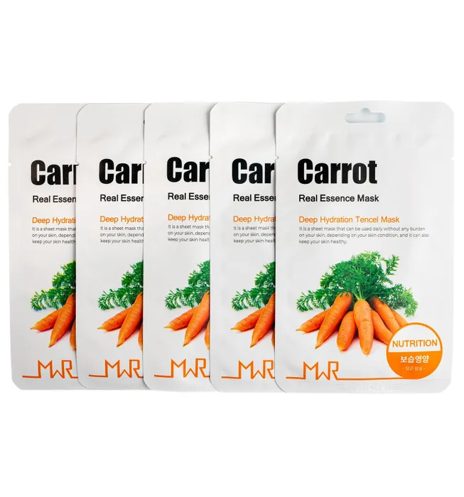 MWR Carrot Sheet Mask Тканевая питательная маска для лица с экстрактом моркови ,1шт